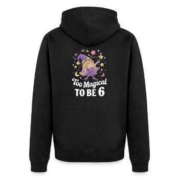 Too Magical To Be 6 Little Witch Magical 6 - Unisex Premium Organic Zip Hoodie - black - Back - Nico (187cm)