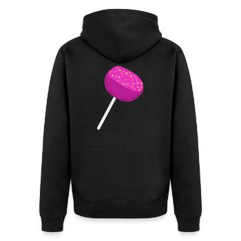 Enfant aux Enfants aux Bonbons Roses - Veste à capuche bio Premium Unisexe - noir - Dos - Nico (187cm)