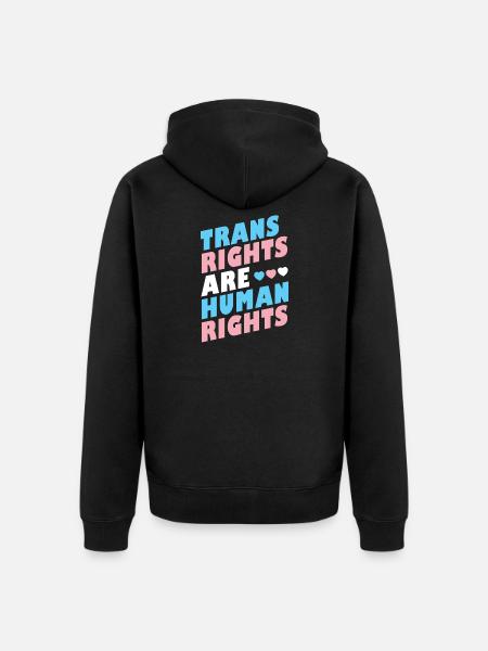 LGBTQ-Pride-Monat – Trans-Rechte sind Menschenrechte - Unisex Premium Bio Zip Hoodie - Schwarz