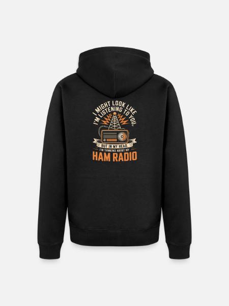 Ham Radio Daydreams - Unisex Premium Organic Zip Hoodie - black