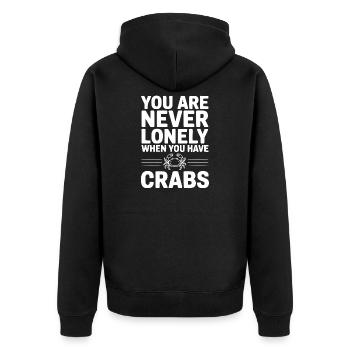you_are_never_lonely_when_you_have_crabs_white - Veste à capuche bio Premium Unisexe - noir - Dos - Nico (187cm)