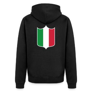 Italien - Unisex Premium Bio Zip Hoodie - Schwarz - Hinten - Nico (187cm)