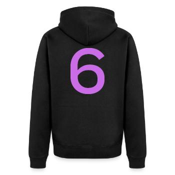 6 - Unisex Premium Bio Zip Hoodie - Schwarz - Hinten - Nico (187cm)