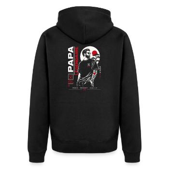 Papa Légendaire Style Japonais - Veste à capuche bio Premium Unisexe - noir - Dos - Nico (187cm)