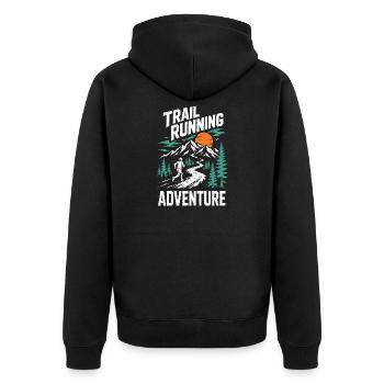 Aventure de course en sentier - Veste à capuche bio Premium Unisexe - noir - Dos - Nico (187cm)