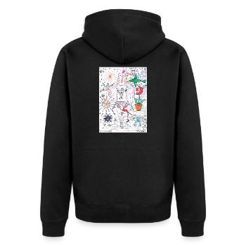 Blanc fou - Veste à capuche bio Premium Unisexe - noir - Dos - Nico (187cm)