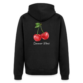 Cherries Summer Vibes Design - Veste à capuche bio Premium Unisexe - noir - Dos - Nico (187cm)