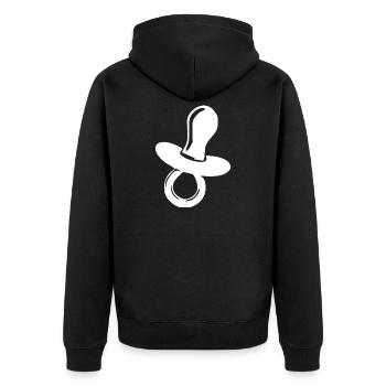 Cadeau de naissance du bébé - Veste à capuche bio Premium Unisexe - noir - Dos - Nico (187cm)