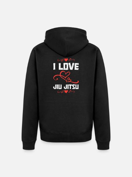 I Love Jiu Jitsu - Unisex Premium Bio Zip Hoodie - Schwarz