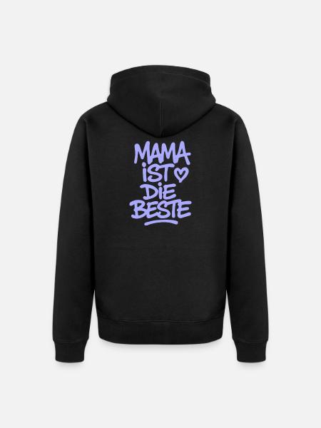 Mama ist die Beste - Unisex Premium Bio Zip Hoodie - Schwarz