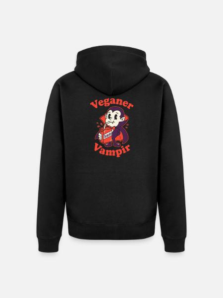 Veganer Vampir - Unisex Premium Bio Zip Hoodie - Schwarz