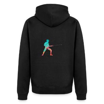 Escrime et escrime PopArt - Veste à capuche bio Premium Unisexe - noir - Dos - Nico (187cm)