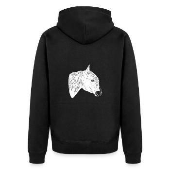 Irish Tinker - Unisex Premium Bio Zip Hoodie - Schwarz - Hinten - Nico (187cm)