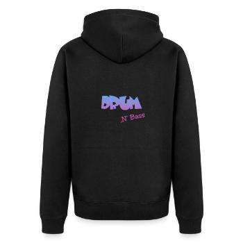 Drum n Bass - Unisex Premium Bio Zip Hoodie - Schwarz - Hinten - Nico (187cm)