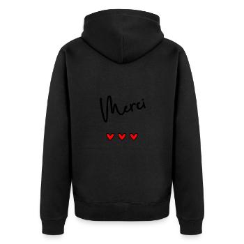 MERCI. MAÎTRESSE. MAÎTRE. MERCI MAÎTRESSE - Veste à capuche bio Premium Unisexe - noir - Dos - Nico (187cm)