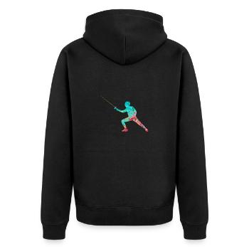 Escrime et escrime PopArt - Veste à capuche bio Premium Unisexe - noir - Dos - Nico (187cm)