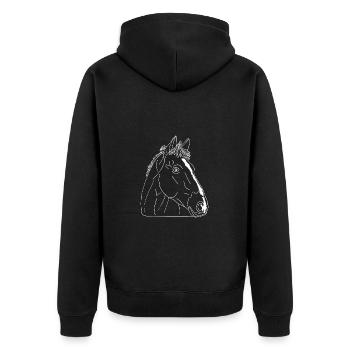 Oldenburger - Unisex Premium Bio Zip Hoodie - Schwarz - Hinten - Nico (187cm)