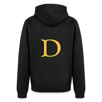 D - Unisex Premium Bio Zip Hoodie - Schwarz - Hinten - Nico (187cm)