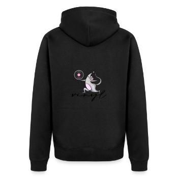 Vinyl Record Disco DJ Clubsound Party - Unisex Premium Organic Zip Hoodie - black - Back - Nico (187cm)