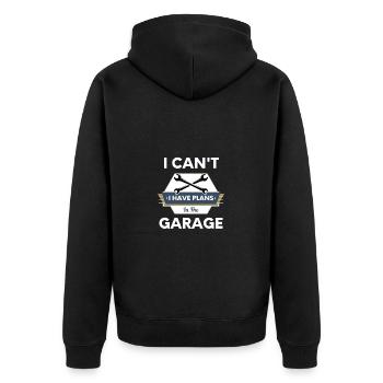 Ich kann keine Pläne im Garage Tools Mechanic haben - Unisex Premium Bio Zip Hoodie - Schwarz - Hinten - Nico (187cm)