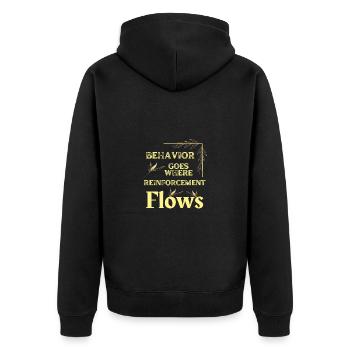 Behavior Goes Where Reinforcement Flows - Unisex Premium Organic Zip Hoodie - black - Back - Nico (187cm)