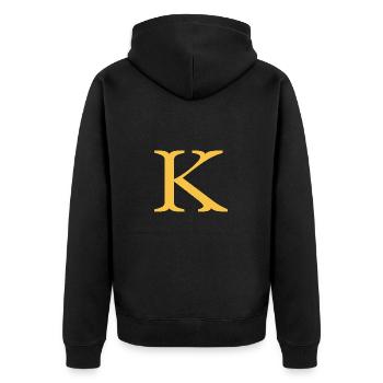 K - Unisex Premium Bio Zip Hoodie - Schwarz - Hinten - Nico (187cm)