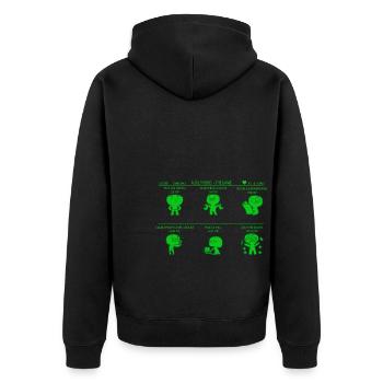 Adulthood The Game - Unisex Premium Organic Zip Hoodie - black - Back - Nico (187cm)