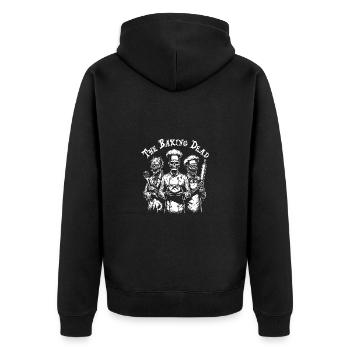 Baking Dead - backende Zombies - Unisex Premium Bio Zip Hoodie - Schwarz - Hinten - Nico (187cm)