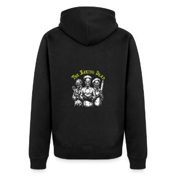 Baking Dead - backende Zombies - Unisex Premium Bio Zip Hoodie - Schwarz - Hinten - Nico (187cm)