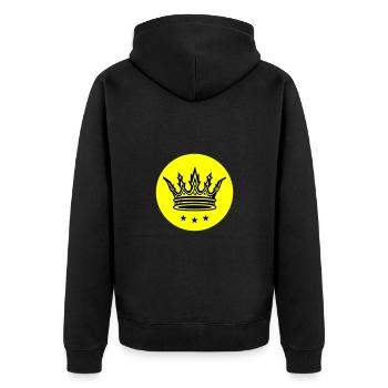 Krone - Unisex Premium Bio Zip Hoodie - Schwarz - Hinten - Nico (187cm)