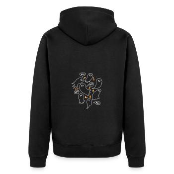 Halloween BOO BOO - Unisex Premium Organic Zip Hoodie - black - Back - Nico (187cm)