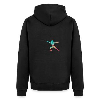 Escrime et escrime PopArt - Veste à capuche bio Premium Unisexe - noir - Dos - Nico (187cm)