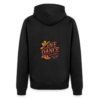 Line Dance Was sonst? Ich bin Line Dancer - Unisex Premium Bio Zip Hoodie - Schwarz - Hinten - Nico (187cm)