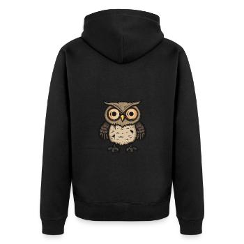 Eule Halloween Lustig Zombie - Unisex Premium Bio Zip Hoodie - Schwarz - Hinten - Nico (187cm)