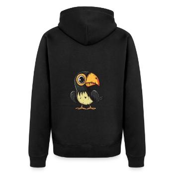 Toucan oiseau Halloween Drôle Zombie - Veste à capuche bio Premium Unisexe - noir - Dos - Nico (187cm)