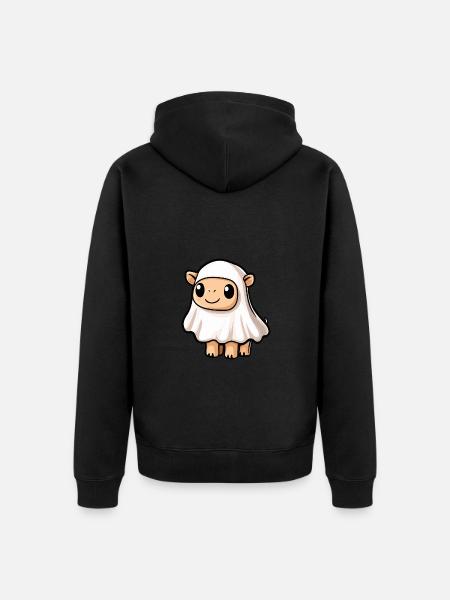 Camel Halloween Funny Ghost - Unisex Premium Organic Zip Hoodie - black