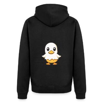 Duck Halloween Funny Ghost - Unisex Premium Organic Zip Hoodie - black - Back - Nico (187cm)