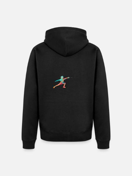 Fencing and fencing PopArt - Unisex Premium Organic Zip Hoodie - black