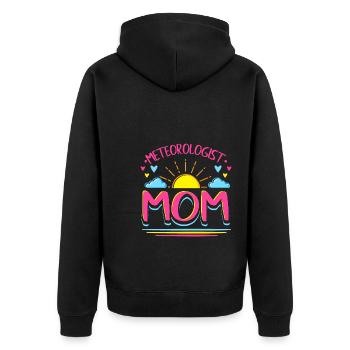 Lustige Meteorologie Mom Wettervorhersage Geschenk - Unisex Premium Bio Zip Hoodie - Schwarz - Hinten - Nico (187cm)