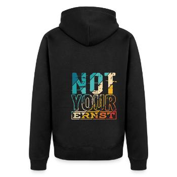 Not Your Ernst Nicht dein Ernst Denglisch als Gesc - Unisex Premium Bio Zip Hoodie - Schwarz - Hinten - Nico (187cm)