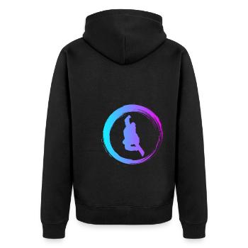 Sporty Hobby Leidenschaft Snowboard - Unisex Premium Bio Zip Hoodie - Schwarz - Hinten - Nico (187cm)