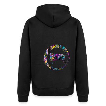 Sporty Hobby Leidenschaft Xylophon - Unisex Premium Bio Zip Hoodie - Schwarz - Hinten - Nico (187cm)