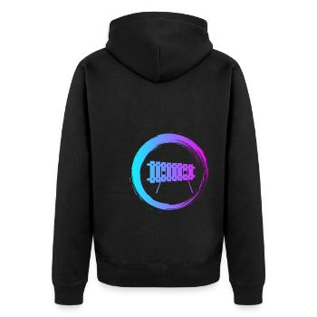 Sporty Hobby Leidenschaft Xylophon - Unisex Premium Bio Zip Hoodie - Schwarz - Hinten - Nico (187cm)