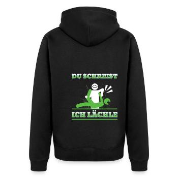 Massage Therapie Humor Physiotherapeutin - Unisex Premium Bio Zip Hoodie - Schwarz - Hinten - Nico (187cm)