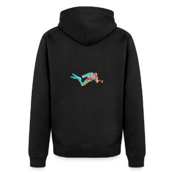 Deep Sea Divers and Divers PopArt - Unisex Premium Organic Zip Hoodie - black - Back - Nico (187cm)