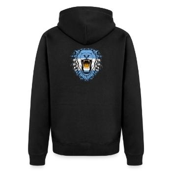 Argentinien - Unisex Premium Bio Zip Hoodie - Schwarz - Hinten - Nico (187cm)