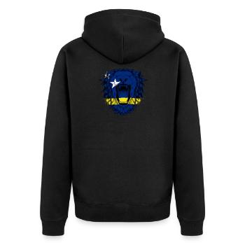 Curaçao - Unisex Premium Bio Zip Hoodie - Schwarz - Hinten - Nico (187cm)