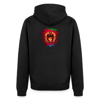 Eritrea - Unisex Premium Organic Zip Hoodie - black - Back - Nico (187cm)