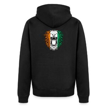 Elfenbeinküste - Unisex Premium Bio Zip Hoodie - Schwarz - Hinten - Nico (187cm)