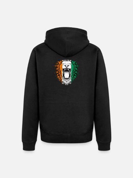 Ivory Coast - Unisex Premium Organic Zip Hoodie - black